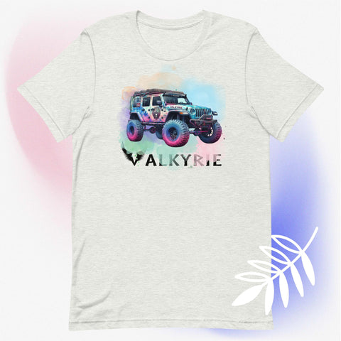 Watercolor Valkyrie Jeep - front design t shirt