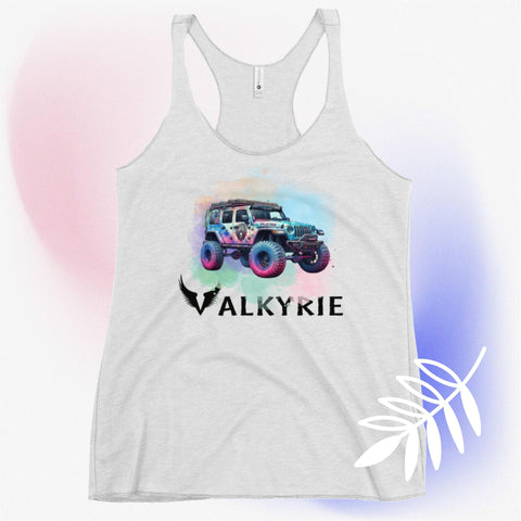 Watercolor Valkyrie Jeep Women's Racerback Tank